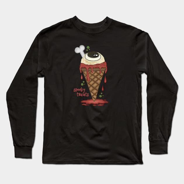 Creepy ice cream Long Sleeve T-Shirt by Sasyall